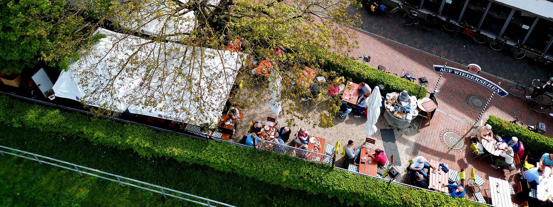 Biergarten von oben